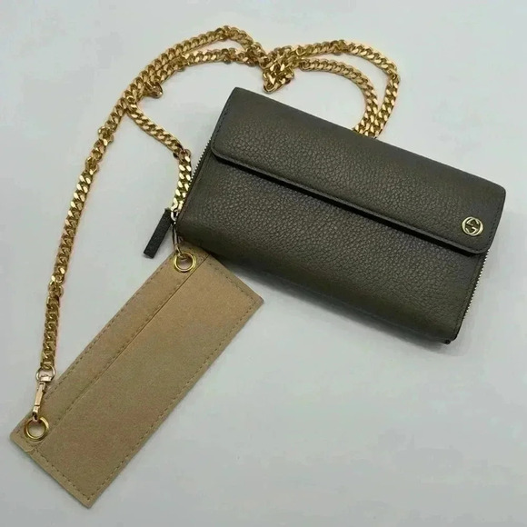 GUCCI Organizer Wallet + FREE CHAIN ⛓️💥 and Insert💚💚💚 = Wallet on Chain - Picture 1 of 10